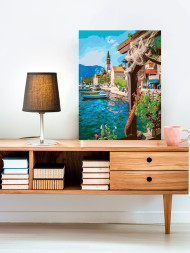 Raqamlar bo&#039;yicha rasm &quot;Dengiz bo&#039;yidagi qishloq&quot;