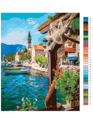 Raqamlar bo&#039;yicha rasm &quot;Dengiz bo&#039;yidagi qishloq&quot;