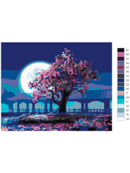 Raqamlar bo&#039;yicha rasm &quot;Sakura&quot;