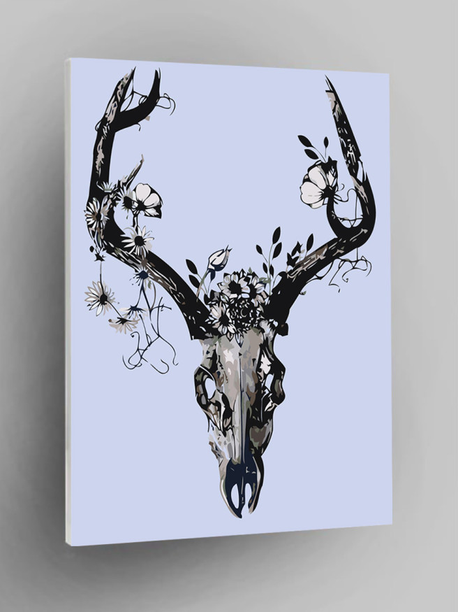 Raqamlar bo&amp;#039;yicha rasm &amp;quot;Gullar bilan bosh suyagi&amp;quot;