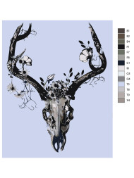 Картина по номерам &amp;quot;Череп с цветами&amp;quot;