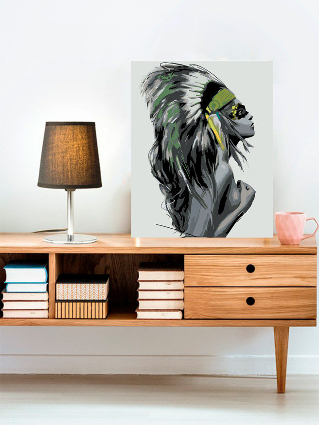 Картина по номерам &amp;quot;Девушка в шапке&amp;quot;