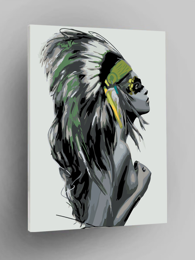 Картина по номерам &amp;quot;Девушка в шапке&amp;quot;