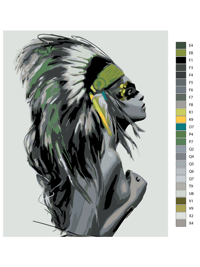 Картина по номерам &amp;quot;Девушка в шапке&amp;quot;