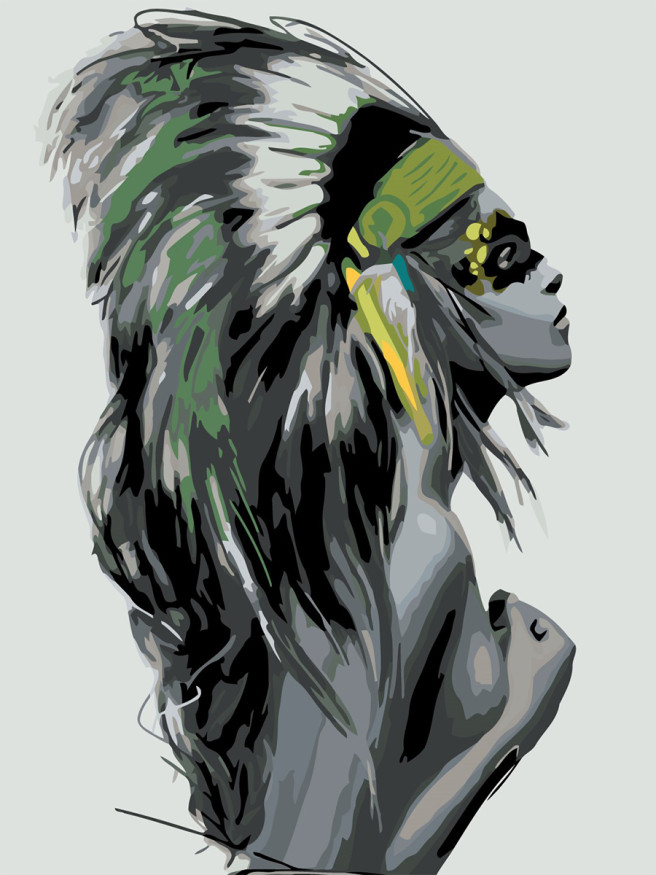 Картина по номерам &amp;quot;Девушка в шапке&amp;quot;