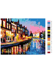 Raqamlar bo&#039;yicha rasm &quot;Daryo bo&#039;yidagi binolar&quot;