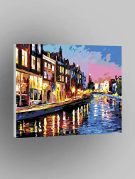 Raqamlar bo&#039;yicha rasm &quot;Daryo bo&#039;yidagi binolar&quot;