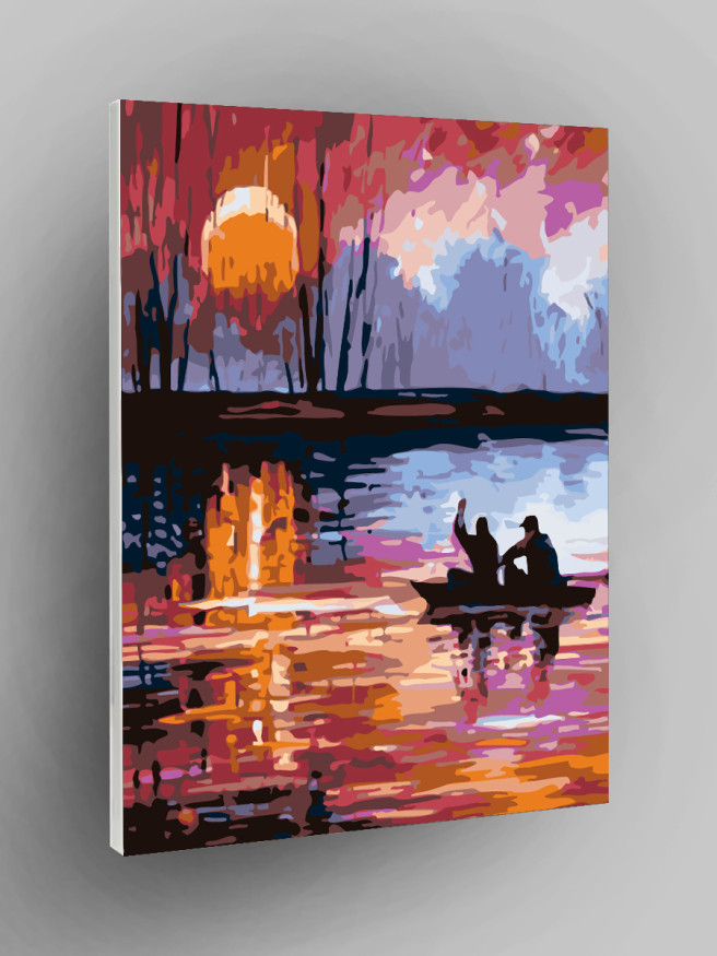 Картина по номерам &amp;quot;Пара на лодке в озере&amp;quot;