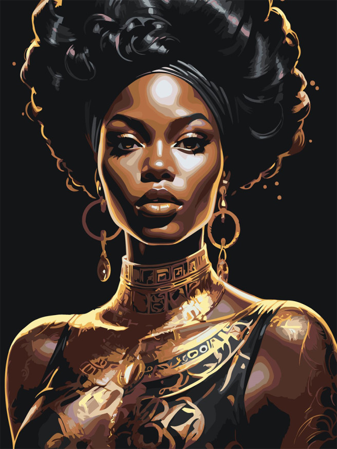 Картина по номерам &amp;quot;Темнокожая красавица&amp;quot;