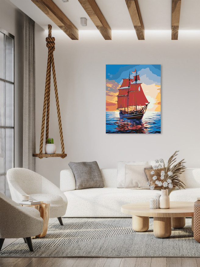 Картина по номерам &amp;quot;Корабль в море&amp;quot;