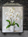 Постер на холсте &amp;quot;Белые орхидеи в вазе&amp;quot;