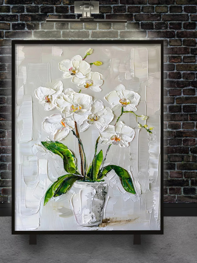 Постер на холсте &amp;quot;Белые орхидеи в вазе&amp;quot;
