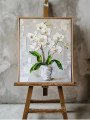Постер на холсте &amp;quot;Белые орхидеи в вазе&amp;quot;