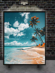 Постер на холсте &amp;quot;Пляжный отдых под пальмами&amp;quot;