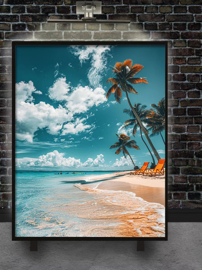 Постер на холсте &amp;quot;Пляжный отдых под пальмами&amp;quot;