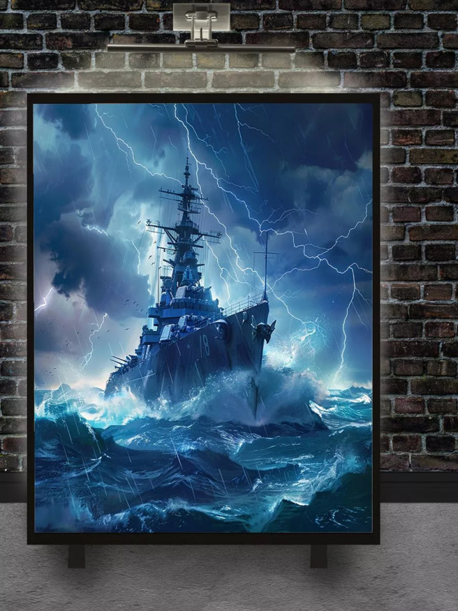 Постер на холсте &amp;quot;Корабль в шторме&amp;quot;