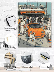 Постер на холсте "Пит-стоп Porsche"