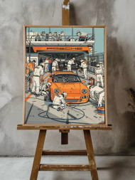 Постер на холсте "Пит-стоп Porsche"