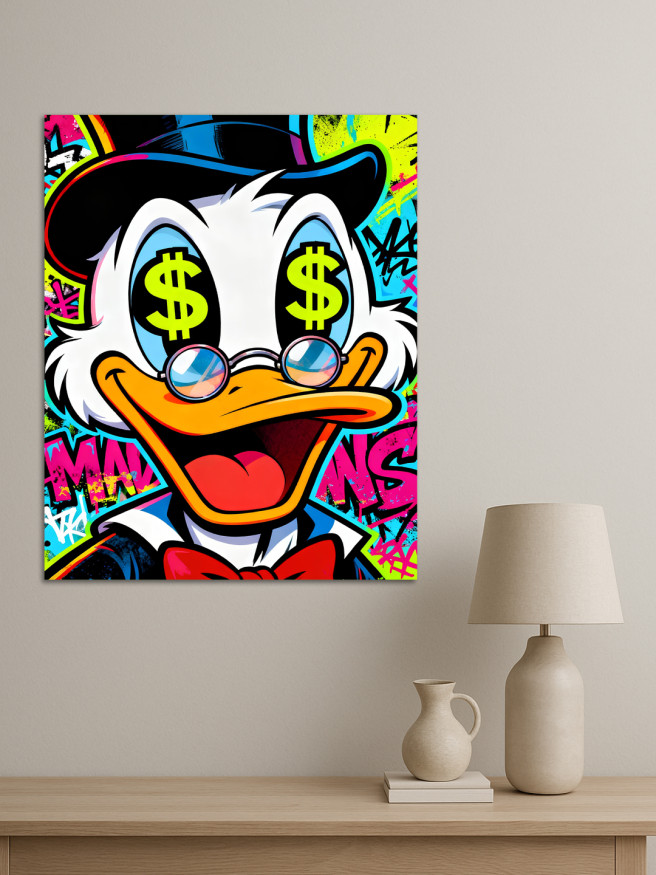 Постер на холсте &amp;quot;Скрудж с долларовыми глазами&amp;quot;