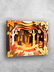 Holstga bosilgan poster &quot;Kuzgi o‘rmon&quot;