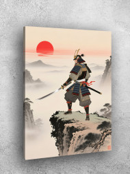 Постер на холсте &amp;quot;Самурай на скале&amp;quot;