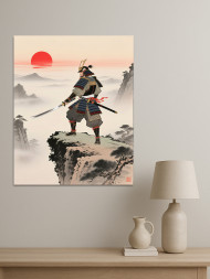 Постер на холсте &amp;quot;Самурай на скале&amp;quot;