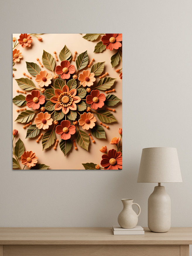 Holstga bosilgan poster &amp;quot;Gul mandala naqshi&amp;quot;