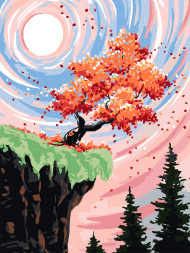 Raqamlar bo&#039;yicha rasm &quot;Jar oldidagi daraxt&quot;