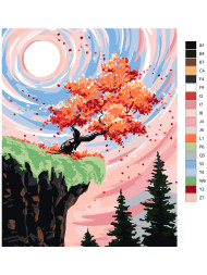 Raqamlar bo&#039;yicha rasm &quot;Jar oldidagi daraxt&quot;