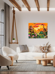 Raqamlar bo'yicha rasm "Dinozavrlar"