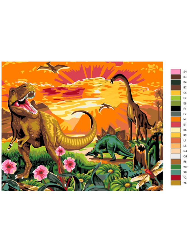 Raqamlar bo&amp;#039;yicha rasm &amp;quot;Dinozavrlar&amp;quot;