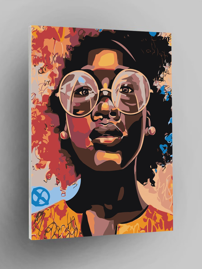 Raqamlar bo&amp;#039;yicha rasm &amp;quot;Ko&amp;#039;zoynakli qora tanli qiz&amp;quot;