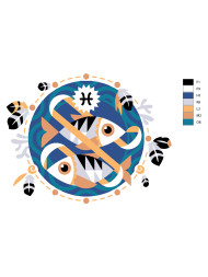 Raqamlar bo'yicha rasm "Ikkita baliq"