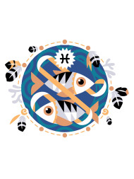 Raqamlar bo'yicha rasm "Ikkita baliq"