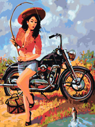 Raqamlar bo&#039;yicha rasm &quot;Baliq ovidagi qiz&quot;