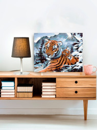 Raqamlar bo'yicha rasm "Yo'lbars va uning bolasi"