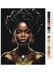 Картина по номерам &amp;quot;Мулатка с красивыми серьгами&amp;quot;