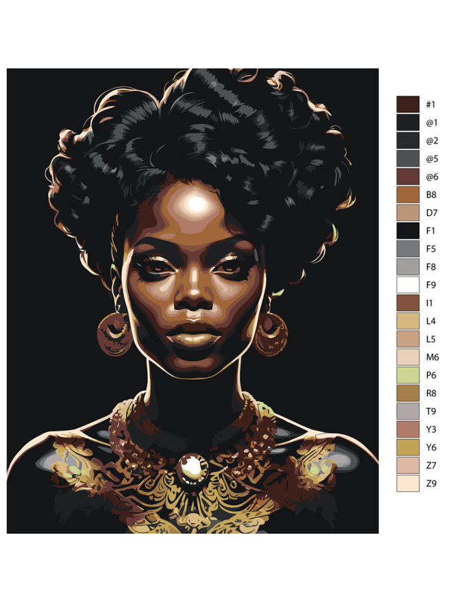 Картина по номерам &amp;quot;Мулатка с красивыми серьгами&amp;quot;