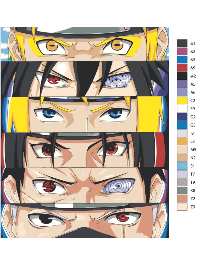 Картина по номерам &amp;quot;Наруто - Глаза&amp;quot;