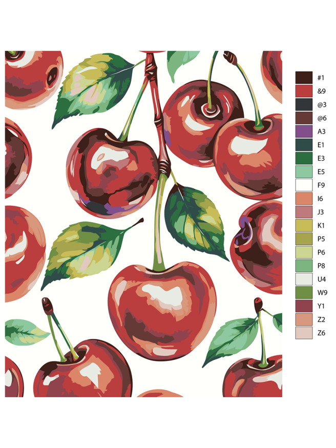 Картина по номерам &amp;quot;Черешня с листочками&amp;quot;