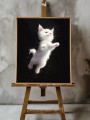 Постер на холсте &amp;quot;Прыжок белого котёнка&amp;quot;