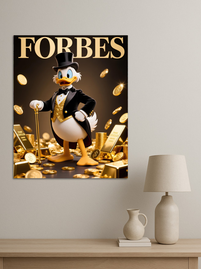 Постер на холсте &amp;quot;Скрудж в золоте Forbes&amp;quot;