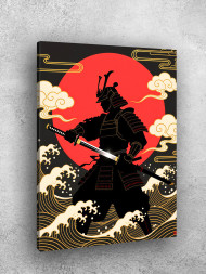 Постер на холсте &amp;quot;Самурай при луне&amp;quot;