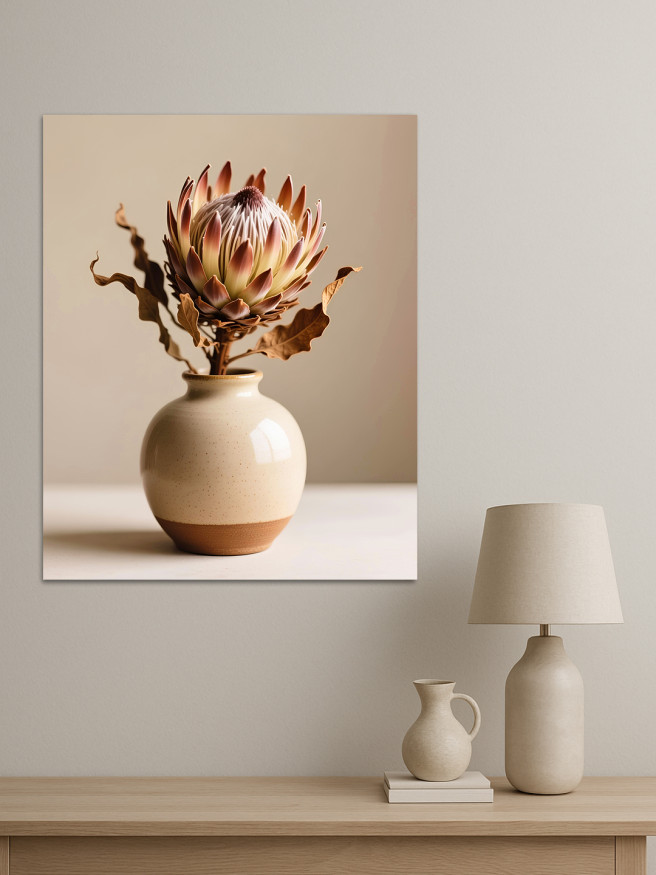 Постер на холсте &amp;quot;Протея в минималистичной вазе&amp;quot;