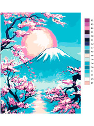 Raqamlar bo'yicha rasm "Yaponiyada bahor"