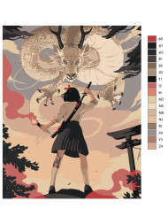 Картина по номерам &amp;quot;Девочка-воин&amp;quot;