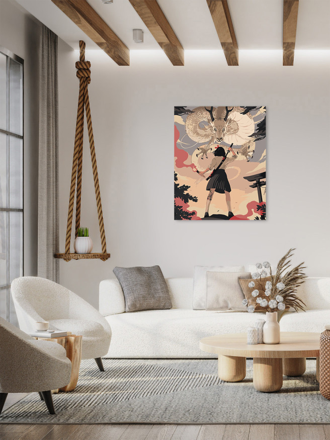 Картина по номерам &amp;quot;Девочка-воин&amp;quot;