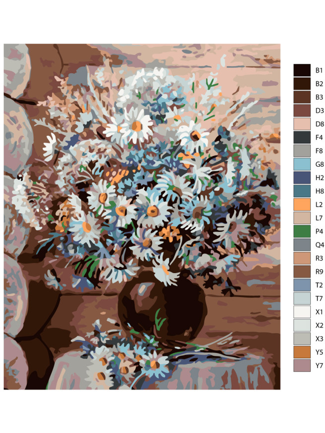 Raqamlar bo&amp;#039;yicha rasm &amp;quot;Vazadagi moychechaklar&amp;quot;