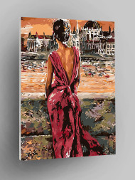 Картина по номерам &amp;quot;Девушка у реки&amp;quot;