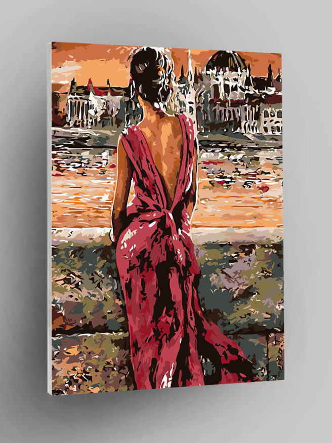 Картина по номерам &amp;quot;Девушка у реки&amp;quot;